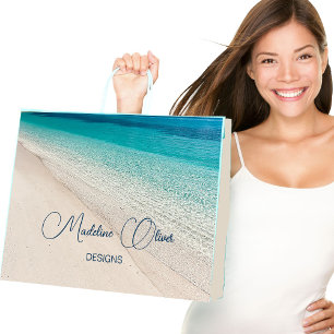 Firmenname Werbebadeblau Große Geschenktüte