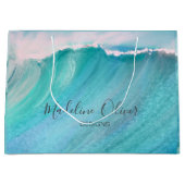 Firmenname Werbeblau Große Geschenktüte (Vorderseite)