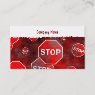 Firmennamen Grunge Stopp Signs, Company Visitenkarte