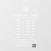 Firmenöffnungszeiten Logo und qr Code Fensteraufkleber (Blatt)