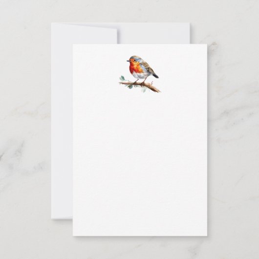 Firmenrobuin in einem Weihnachtshut Karte (Rückseite)