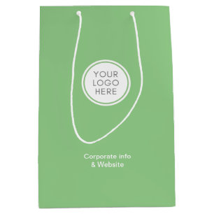 Firmenrucksack grün Logo Geschäftsinformationen Mittlere Geschenktüte