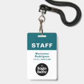 Firmenschild Barcode Individuelle Mitarbeiter-ID M Ausweis (Vorderseite mit Lanyard)