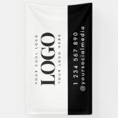 Firmenspezifische Firmenlogos und Social-Text-Medi Banner (Vertikal)