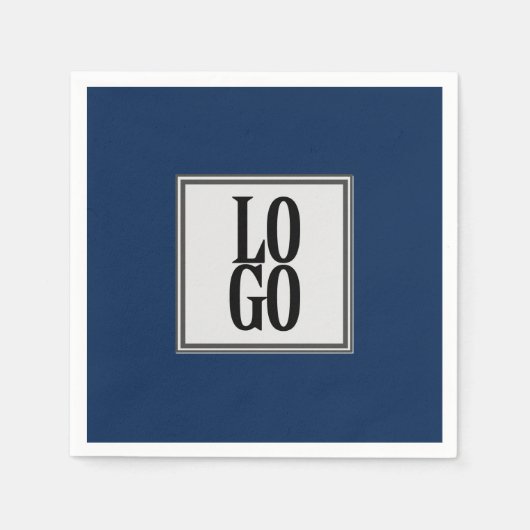 Firmenspezifische Logos für Navy Blue Serviette (Vorderseite)