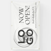 Firmenspezifische Logos jetzt offen Banner (Vertikal)