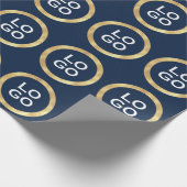 Firmenspezifische Logos mit Gold-Rahmen für Navy B Geschenkpapier (Ecke)
