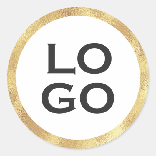 Firmenspezifische Logos oder Firmenlogo mit Goldra Runder Aufkleber (Vorderseite)