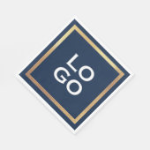 Firmenspezifische Logos und Gold-Rahmen für Navy B Serviette (Ecke)