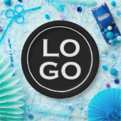 Firmenspezifische oder geschäftliche Logo auf schw Pappteller (Party)