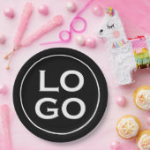 Firmenspezifische oder geschäftliche Logo auf schw Pappteller (Party)