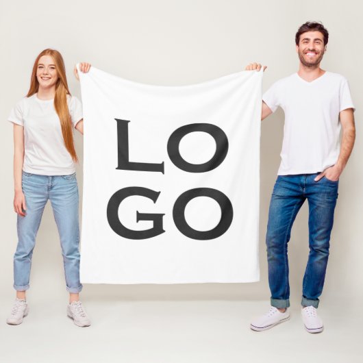 Firmenspezifische oder geschäftliche Logo auf Weiß Fleecedecke (Beispiel)