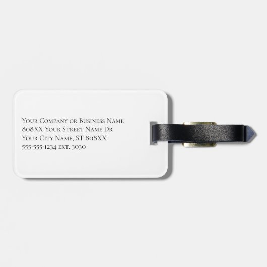Firmenspezifische oder geschäftliche Logo auf Weiß Gepäckanhänger (Rückseite horizontal)