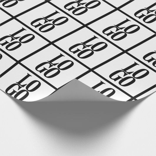 Firmenspezifische oder geschäftliche Logo auf Weiß Geschenkpapier (Ecke)