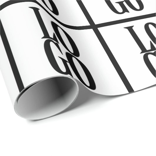 Firmenspezifische oder geschäftliche Logo auf Weiß Geschenkpapier (Rolleneckpunkt)