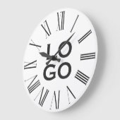 Firmenspezifische oder geschäftliche Logo auf Weiß Große Wanduhr (Winkel)