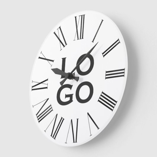 Firmenspezifische oder geschäftliche Logo auf Weiß Große Wanduhr (Winkel)