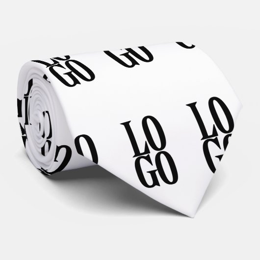 Firmenspezifische oder geschäftliche Logo auf Weiß Krawatte (Gerollt)