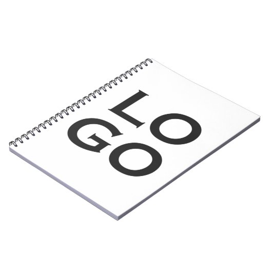 Firmenspezifische oder geschäftliche Logo auf Weiß Notizblock (Linke Seite)