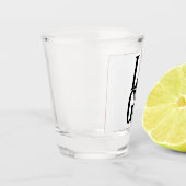 Firmenspezifische oder geschäftliche Logo auf Weiß Schnapsglas (Links)