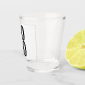 Firmenspezifische oder geschäftliche Logo auf Weiß Schnapsglas (Rechts)