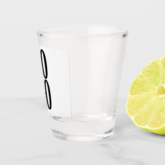 Firmenspezifische oder geschäftliche Logo auf Weiß Schnapsglas (Rechts)