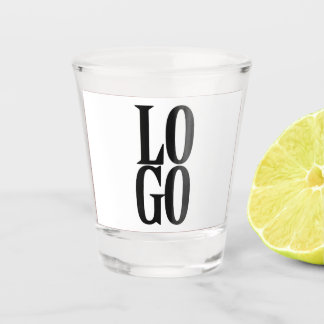 Firmenspezifische oder geschäftliche Logo auf Weiß Schnapsglas