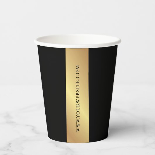 Firmenveranstaltung mit Black & Gold-Logo Pappbecher (Rückseite)