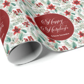 Firmenweihnachtsfeier Grünzeug Weihnachtsstern Geschenkpapier (Rolleneckpunkt)