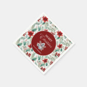 Firmenweihnachtsfeier Grünzeug Weihnachtsstern Serviette (Ecke)