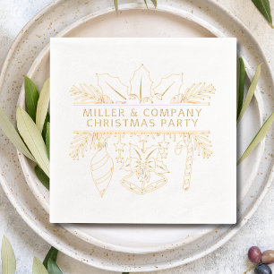 Firmenweihnachtsname Personalisierter Name des Par Servietten Mit Folie