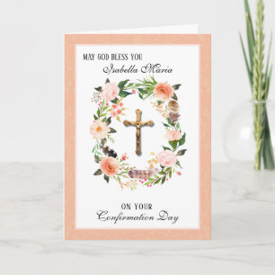 Firmungs-Sakrament religiöser Blumenkranz Feiertagskarte