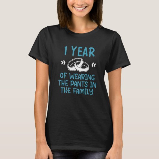 First 1st 1 year Wedding Anniversary Pants Husband T-Shirt (Vorderseite)