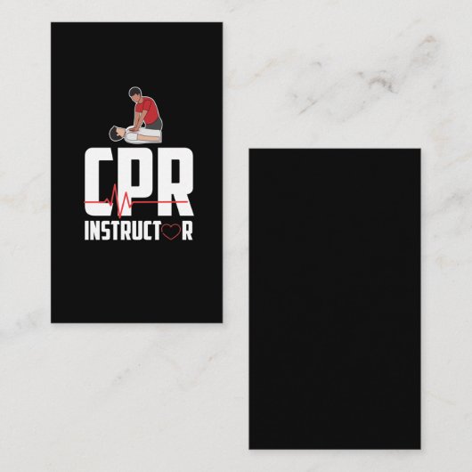 First Aid Ambulance Certified CPR Instructor Visitenkarte (Vorne/Hinten)