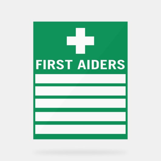 First Aider Acrylschild (Vorderseite)