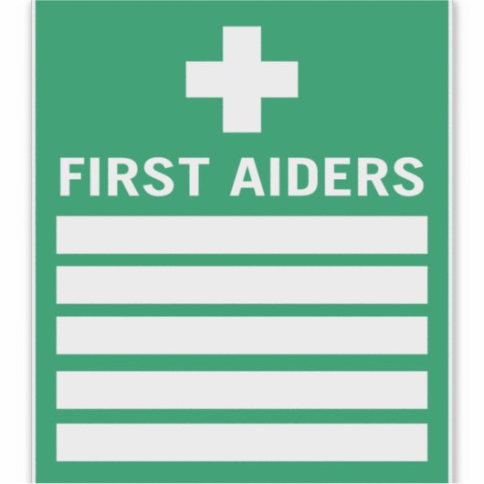 First Aider Aufkleber (Vorderseite)