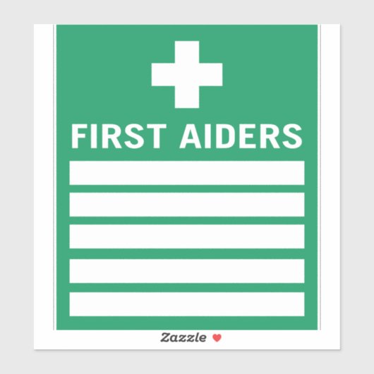 First Aider Aufkleber (Blatt)