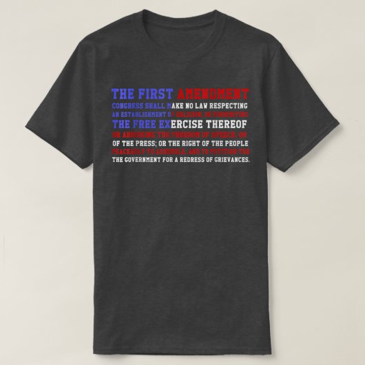 First Amendment American Pride USA Flag  T-Shirt (Design vorne)