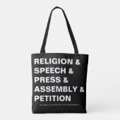First Amendment Tote Bag in black Tasche (Rückseite)