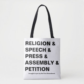 First Amendment Tote Bag in White Tasche