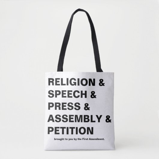 First Amendment Tote Bag in White Tasche (Vorderseite)