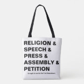 First Amendment Tote Bag in White Tasche (Rückseite)