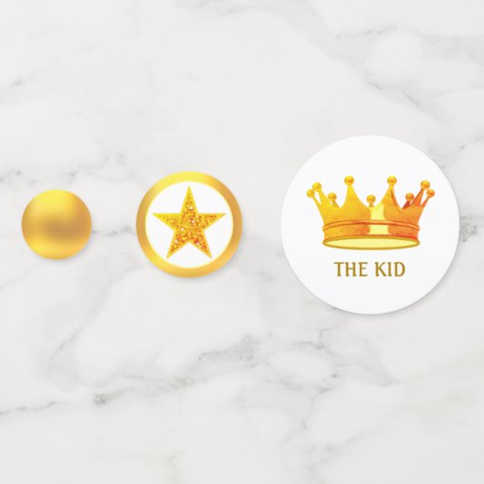 First Baby Birthday Party & Golden Star Konfetti (Vorderseiten)