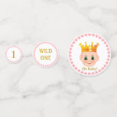 First Baby Birthday Party & Hearts on White Konfetti (Rückseiten)