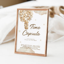 First Baby Birthday Teddy Bear Beige Time Kapsel