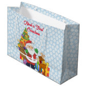 First Baby Boy's Christmas Niedlicher Weihnachtsma Große Geschenktüte (Vorderseite Schrägansicht)