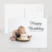First Baby Happy Birthday Einladung Postkarte (Vorne/Hinten)