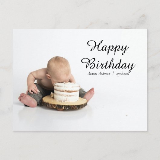First Baby Happy Birthday Einladung Postkarte (Vorderseite)