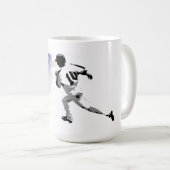 First Base Run - Baseball Player und USA Flag Kaffeetasse (VorderseiteRechts)