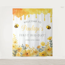 First Bee Day Birthday Photo Backdrop